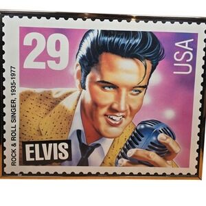 Elvis Presley Framed Replica USA 29 cent Stamp Print 20"x 16"